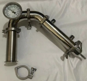 2" Stainless Tri Clamp Moonshine Pot Still - 10" Tall Distilling Column for Keg - Picture 1 of 1