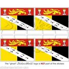 NORFOLK COUNTY Flag Norwich England UK Bumper-Helmet Decals Stickers2"(50mm) x4