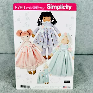Simplicity 8760 Stuffed Dolls with Clothes Elaine Heigl Designs Sewing Pattern - Picture 1 of 4