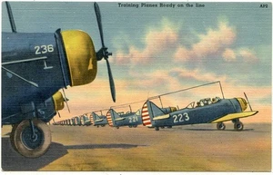 TRAINING FIGHTER PLANES ON THE LINE Aviation Airplane Postcard 23069 - Picture 1 of 2