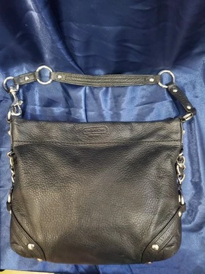 Bolso de Hombro Coach Carly Cuero Guijarro Grano Marrón Oscuro Hobo Cartera F15251 Foto 1 de 4