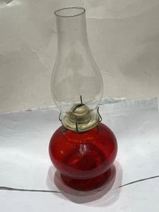 Vintage Rare P & A Risdon Hurricane Kerosene Oil Lamp Eagle Burner Ruby Red - Picture 1 of 8