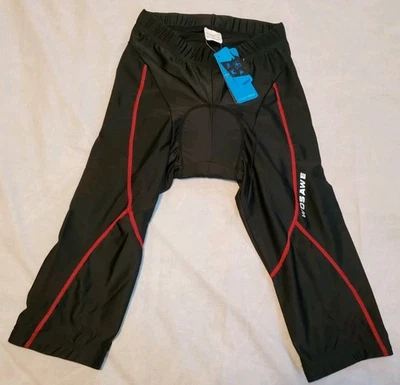 WOSAWE дышащий Велоспорт 3/4 длины брюки с подкладкой MTB велосипед черный трико мужской XL - Изображение 1 из 4