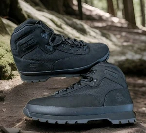 NEW Timberland Euro Hiker Hiking Boots in BLACK PREMIUM Suede Sz 11.5 - Picture 1 of 11