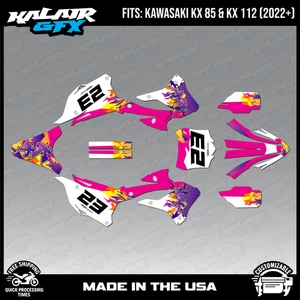 Graphics Kit for KAWASAKI KX85 KX112 (2022-2026) Throwback Series - Magenta - Picture 1 of 4