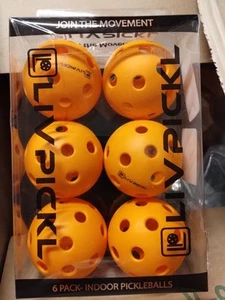 6pcs Indoor Pickleball Balls USA Approved 26 Hole Orange - Picture 1 of 3
