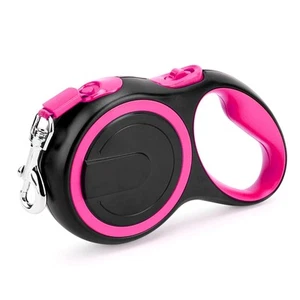 Pink Retractable Dog Leash 16ft Heavy Duty Walking Dog Leash for Medium Small - Picture 1 of 7
