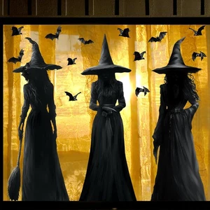 Halloween Decorations Window Clings Decor: 3pcs Large Realist Dark Black - Picture 1 of 7