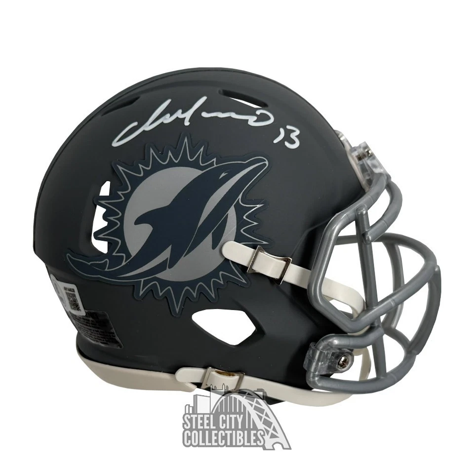 Mini casco de fútbol americano autografiado por Dan Marino de los Miami Dolphins Slate - BAS Foto 1 de 1