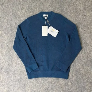 Pull homme petit coton bio turquoise côtelé régulier COS neuf avec étiquette  - Photo 1 sur 9