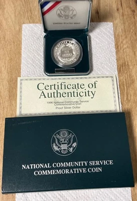1996S National Community Service Proof Silver Dollar w/COA & OGP - Image 1 of 3