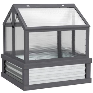 Outsunny Raised Garden Bed with Wooden Cold Frame, 35.5" x 31.5" x 36" - Picture 1 of 10