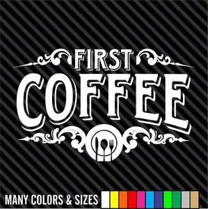 But First Coffee Decal - Kitchen Decor - Wall Decal - Vinyl Decal - Wall Art - Picture 1 of 15