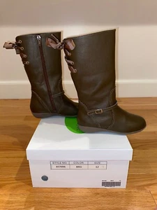 GIRLS CHASING FIREFLIES RIBBON LEATHER BOOTS - BROWN - Excellent Cond. - Size 12 - Picture 1 of 4