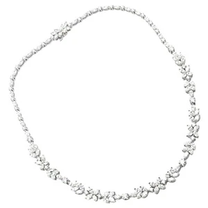 Tiffany & Co Victoria Platin 15,92ct Diamant gemischt Cluster Halskette Papier - Bild 1 von 18