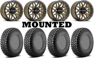 Kit 4 SuperATV Incursion A/T Tires 30x10-14 on Raceline Krank Bronze Narrow TER - Picture 1 of 5