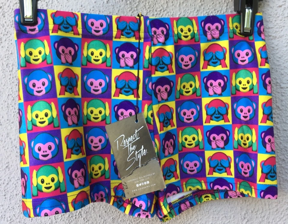 $50 NWT Zara Terez MultiColor Monkey Gymnastics Shorts Girls - Image 1 of 2