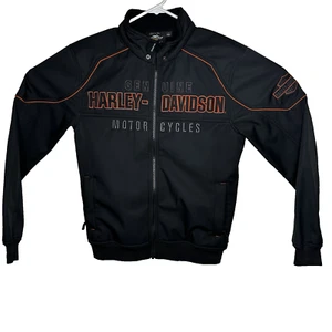 Men’s Harley Davidson Soft Shell Riding Jacket Black Size Small Motorcycle - Picture 1 of 9