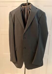 DKNY Men's Wool Suit Jacket Blazer Black Pin Striped Size 38 R