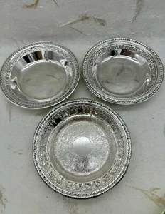 VTG Lot of 3 Silver Plate 6” Candy Dish Bowls Reed & Barton 1201 1203 1302 - Picture 1 of 13