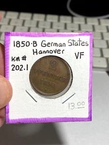 1850 B Germany (Hannover) 2 Pfennige - Picture 1 of 2