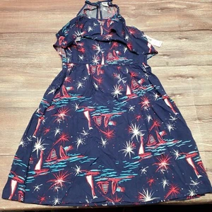 NEW Old Navy Youth Girls Size Large USA American Flag Dress - Picture 1 of 6