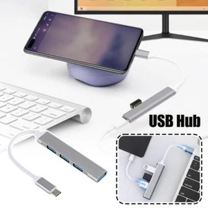 Type C USB Hub 4-Port USB 3.0 Data Hub Adapter Portable M4 New N2T3 T9Y9 T6W3 - Photo 1/8
