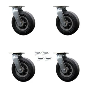 BBQ Smoker Grill Flat Free All Terrain 8 Inch Swivel Caster Set– Service Caster - Picture 1 of 5