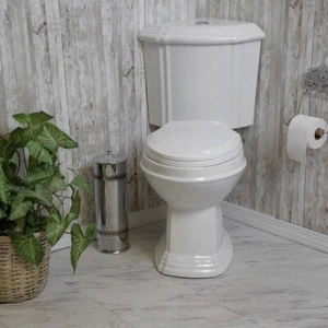 White Corner 2-Piece Elongated Toilet with Dual Flush Tank,Slow-Close Toilet Se - Picture 1 of 7