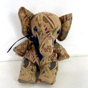 RARE Liberty of London Brown Art Nouveau Fabric Elephant Bean Bag Toy Small - Bild 1 von 7