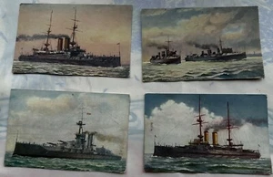 4 Tuck postcards - Showing HMS IRON DUKE / PRINCE OF WALES / RUSSELL - Picture 1 of 2