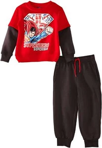 Boys Superman Tracksuit 2 piece Set red Size 3 years - Picture 1 of 1
