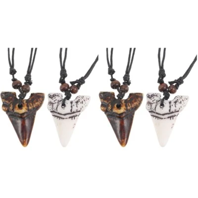  Set of 2 Haifischzahn Halskette Mann Reisen Haifischzähne Surfen - Bild 1 von 4