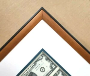 ALFOMBRA DOBLE PERSONALIZADA MARCO L MARRÓN MARFIL VERDE PARA BILLETE DE $1 8 Hoja de Dinero sin cortar - Imagen 1 de 3