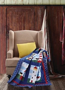 50" x 60" Virah Bella Quilted Throw Light House Super Soft Blanket Phyllis Dobbs - Picture 1 of 1