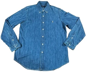 Camicia RALPH LAUREN a maniche lunghe in denim abbottonata taglia M - Foto 1 di 18