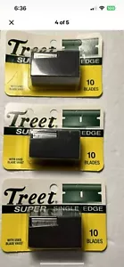 Treet Super Single Edge Razor Blades With Used Blade Vault (3) 10 Ct Packs - Picture 1 of 2