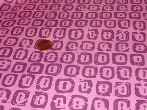 COTTON QUILTING SEWING FABRIC BY THE HALF YARD TONE ON TONE MAUVE ON PINK - Picture 1 of 2