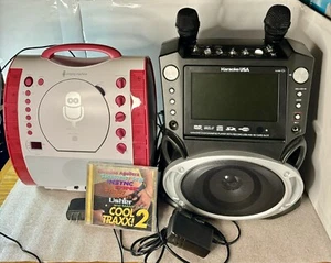 Karaoke USA GF829 N Pink Singing M DVD/CDG/MP3G Color Screen W/2 Mic + Control - Picture 1 of 7