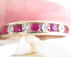 Genuine Diamond And Ruby Eternity Ring In 9K Yellow Gold Wallace Bishop