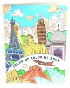 Grown Up Adult Coloring Book Color Pages Towers Buildings Landmarks 32 pages - Picture 1 of 6