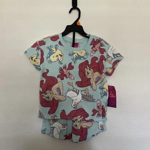 Disney Ariel Little Mermaid Short Sleeve Shirt & Shorts Boutique Outfit Set 4T - Picture 1 of 4