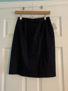 Neu mit Etikett Talbots Petite Damen-Bleistiftrock schwarz mit Frontreißverschluss Größe 4 - Bild 1 von 3