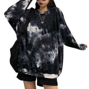 Ladies T-Shirt Tie Dye Tops Long Sleeve Loose Pullover Blouse Tee Baggy Winter^^ - Picture 1 of 6