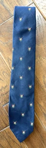 Vintage Polo Ralph Lauren Tie Navy Polo RL Crest Repp Silk Professional Office - Picture 1 of 4