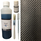 Kit 500g. de RESINE POLYESTER ISO. MARINE + TISSU CARBONE + PINCEAU + PIPETTE.