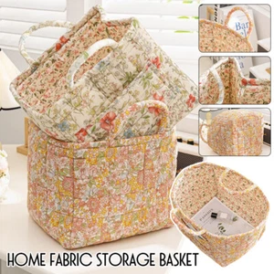 Fabric Storage Basket Rural Style Portable Clothes Miscellaneous Storage Basket - Picture 1 of 33