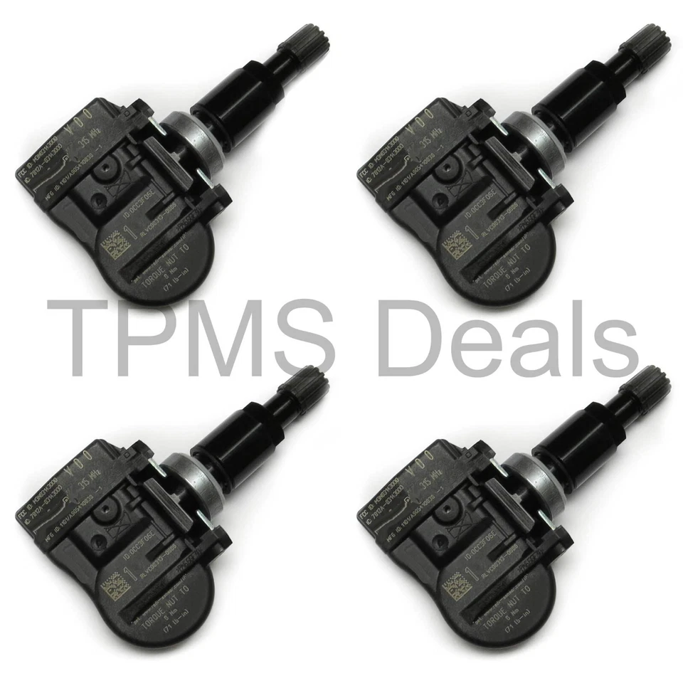 New VDO SE52068 Black Stem TPMS Set 433mhz Fits Tesla Vehicles - Image 1 of 1