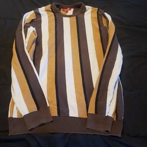 Guess Sweater Men Size XL Brown Stripped Pre-owned - Picture 1 of 11