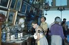 KODACHROME Red Border 35mm Slide Antique Store People Shopping Beer Steins 1950s